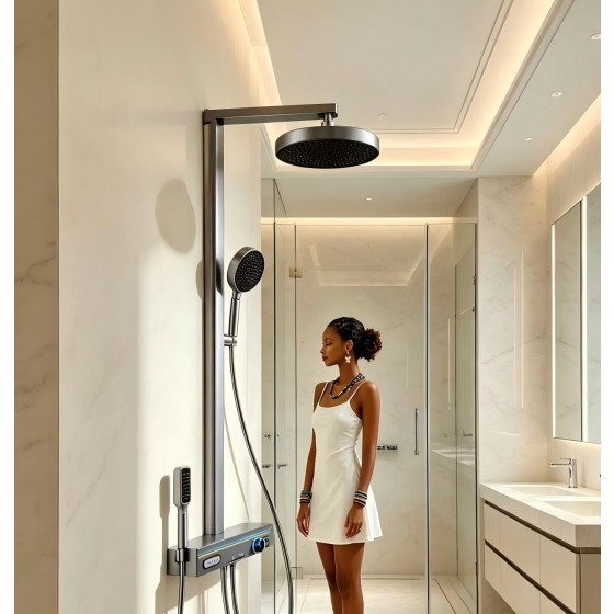 N413R-NGN Gray shower set ,STOCK